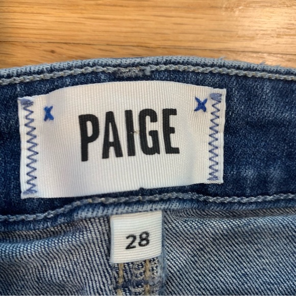 PAIGE High Rise Laurel Canton Jacques Bootcut Denim Jeans Medium Wash Sz 28 - Picture 8 of 15